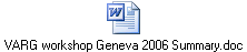 VARG workshop Geneva 2006 Summary.doc